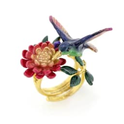 Vintage Dragonfly Rings for Women Fashion Acid Blue Crystal Women's Promise Ring Two-Tone Gold Plated Jewelry Accessories Gifts