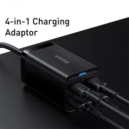 Baseus 100W 65W GaN Charger Desktop Laptop Fast Charger 4 in 1 Adapter For iPhone 17 16 15 14 13 Pro Max Phone Charger Samsung