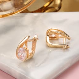 Kinel Luxury Wedding Women Earring Fashion 585 Rose Gold Oval White Natural Zircon Drop Earring High Quality Daily Fine Jewelry