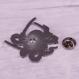 Octopus Swordsman Pin Black Samurai Brooch Funny Badge