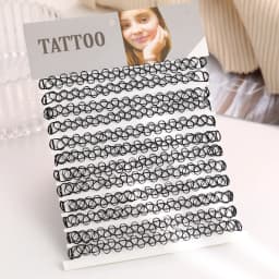 DIY 12PCS Mix Colour Vintage Hippy Stretch Tattoo Choker Necklace Elastic Chocker Necklace Fishing Line Tattoo Necklace