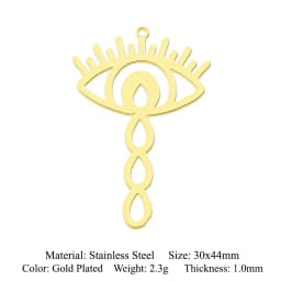 10pcs/lot 316 Stainless Steel Evil Eye Lotus DIY Earring Pendant Wholesale Jewelry Charms Angel Wing Yoga Tree of Life Custom