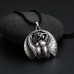 Scarab Necklace Eye of Horus Necklace Egyptian Beetle Wadjet Ancient Amulet Protection Symbolic Scarab Pendant Send Friends Gift
