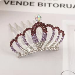 Girls Hair Accessories Mini Crown for Kids Bling Rhinestone Tiaras Hair Combs Princess Diadem Love Heart Shaped Headbands