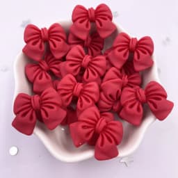 Resin Kawaii Colorful Painted Cartoon Bowknot Flatback Stone Figurine 20PCS Scrapbook DIY Decor Home Accessories Crafts OM201