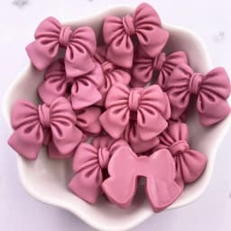 Resin Kawaii Colorful Painted Cartoon Bowknot Flatback Stone Figurine 20PCS Scrapbook DIY Decor Home Accessories Crafts OM201