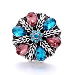 Forty Style High Quality Fashion Color Crystal Snap Button 5Pcs Snap Button Jewelry Women's 18mm Snap Bracelet Accessories Gift