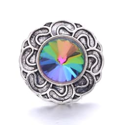 Forty Style High Quality Fashion Color Crystal Snap Button 5Pcs Snap Button Jewelry Women's 18mm Snap Bracelet Accessories Gift