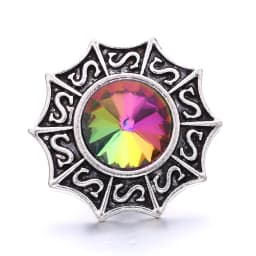 Forty Style High Quality Fashion Color Crystal Snap Button 5Pcs Snap Button Jewelry Women's 18mm Snap Bracelet Accessories Gift