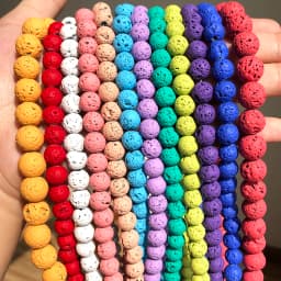 Natural Volcanic Lava Stone Beads Round Loose Spacer Beads for Jewelry Making Beadwork DIY Bracelets Accessories 15'' 4 6 8 10mm