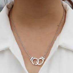 Handcuff Pendant Necklace for Women Men Steampunk Lover's Collares FREEDOM Unique Design Valentine's Day Gift Fashion Jewelry