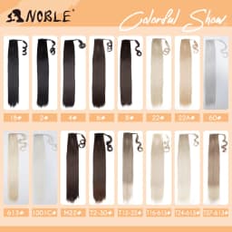 Noble Long Straight 32 Inch Wrap Around Clip In Ponytail Hair Extension Heat Resistant Synthetic Pony Tail Fake Synthetic Hair
