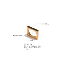Yhpup Minimalist Geometric Square Stainless Steel Ring Acrylic Fashion Simple Temperament Occident Ring for Women Jewelry
