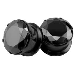 AOEDEJ 1Pair Stainless Steel Ear Tunnel Plugs Zirconia Ear Expander Stretcher Black Crystal Ear Gauges Body Piercing Jewelry