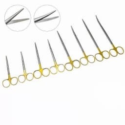 Ophthalmic stainless steel gold handle surgical scissors cosmetic plastic scissors double eyelid tools