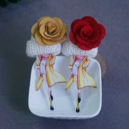 2Pcs/Lot Fashion Brooch For Woman Girl Cute Acrylic Brooch Pins Badge Clothing Accessories High Quality Gifts