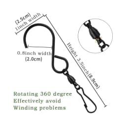 8Pcs Swivel Hooks Clips for Hanging Wind Spinners Wind Chimes Crystal Twisters Party Tools Kitchen Bedroom Rotating S Hooks