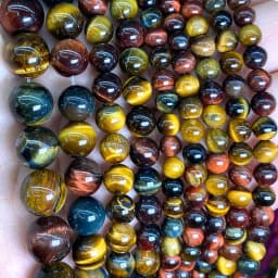 Natural Stone Beads Lava Tiger Eye Agate Amethyst Turquoises Round Loose Spacer Beads for Jewelry Making Diy Bracelet Charms
