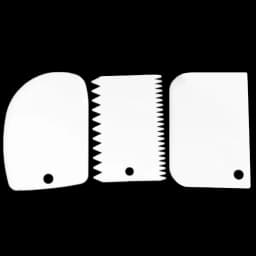 3Pcs Cream Scraper Suit DIY Kitchen Straight Arc Tooth Shape Cream Bread Cutter Plastic Cake Pasty Scraper Baking Fondant Tools