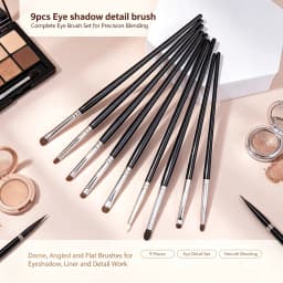 9pcs Eye Shadow Detail Brush Precision Smudge Makeup Brush Set Horse Hair Eyeshadow Smudge Brush Small Smoky Liner Makeup Brushe