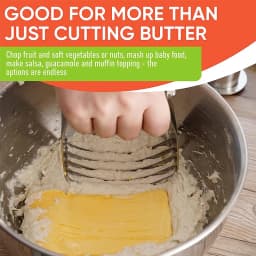 LMETJMA Spring Chef Dough Blender Pastry Cutter with Heavy Duty Stainless Steel Blades Multi-Purpose Dough Blender Mixer JT208