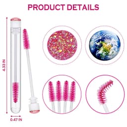 10/50pcs Reusable Eyelash Brush Tubes Eyebrow Brush Eyelash Wands Replaceable Dust-proof Drill Rose Bottom