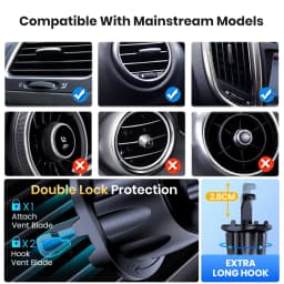 TOPK Magnetic Car Phone Mount in Car Phone Holder Air Vent Magnetic, 6 N52 Magnets Universal Mobile Phone Holders for iPhone 15