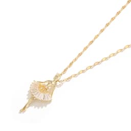 Sweet Elegant Ballerina Girl Crystal Zircon Pendant Necklaces For Women Korean Fashion Ladies Sexy Stainless Steel Jewelry Gift
