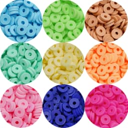 350Pcs/Lot 6mm Flat Round Polymer Clay Beads Loose Spacer Beads for Jewelry Making DIY Needlework Bracelet Necklace Earrings