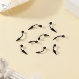 ZS 10Pcs/lot 16G Spike Curved Barbell Eyebrow Ring Internally Threaded Eyebrow Piercing Cone Helix Earring 6/8/10mm Lip Piercing