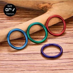 G23 Titanium Vacuum Plating Multiple Colors Nose Septum Ring Perforated Jewelry Nose Ring Punk Men's and Women's Earrings