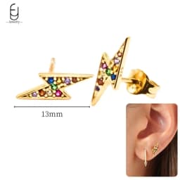 925 Sterling Silver Ear Needle Fashion Hoop Earrings Colorful Crystal Pendants Gold Earring Premium Luxury Women's Jewelry Gift
