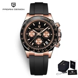 PAGANI DESIGN 2026 New Men's Watches Luxury Rose Gold Quartz Watch For Men 100M Waterproof Sports Chronograph Wristwatch Men