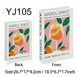 Aperol Cocktail Luxury Fake Books Decoration Coffee Table Decorative Books Club Villa Hotle Decoration Shooting Props Home Extra