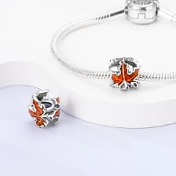 925 Silver Color Fashion Squirrel Maple Leaf Honey Autumn Series Charms Bead Fit 3mm 925 Original Bracelets Fine DIY Jewelry