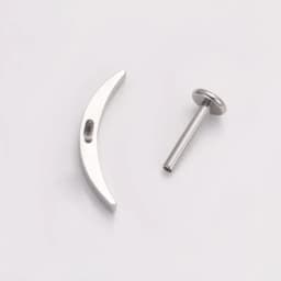 ASTM F136 Titanium Labret Helix Piercing 16/18G Internal Thread Curved Lugs Flat Tragus Conch Piercing G23 Titanium Body Jewelry