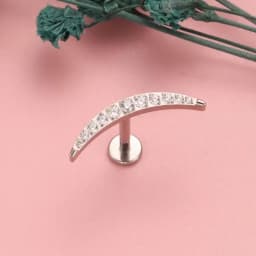 ASTM F136 Titanium Labret Helix Piercing 16/18G Internal Thread Curved Lugs Flat Tragus Conch Piercing G23 Titanium Body Jewelry
