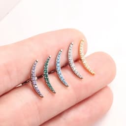 ASTM F136 Titanium Labret Helix Piercing 16/18G Internal Thread Curved Lugs Flat Tragus Conch Piercing G23 Titanium Body Jewelry