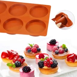 6 Holes Round Silicone Mold Cake Pastry Baking Molds Jelly Pudding Soap Form Ice Cake Decoration Tool Disc Bread Biscuit Mould