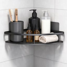 HTMCK No Drill Bathroom Corner Rack, Wall Mount Triangle Shower Shelf, Waterproof Shampoo Holder Bathroom Organizer
