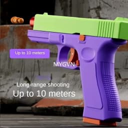 Multi-functional Soft Bullets Laser Toy Gun Shell Ejected Manual Continous Firing Double Mode Pistol with Target Cs Prop