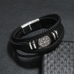 Red Black Red Tree Male Unique Design Trendy Punk Vintage Cuff Men Bracelets PU Leather Bracelets Bangles for Women Men Jewelry