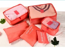 Homefish 6Pcs Oxford Waterproof Fabric Packing Cubes Travel Storage Organizer For Clothes Shoes Underwear Suitcase Luggage