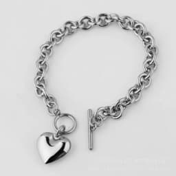 Fashion Titanium Steel Set Peach Heart Set Necklace Bracelet O-shaped Chain For Men And Women