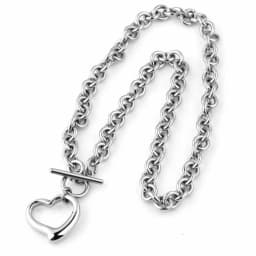 Fashion Titanium Steel Set Peach Heart Set Necklace Bracelet O-shaped Chain For Men And Women
