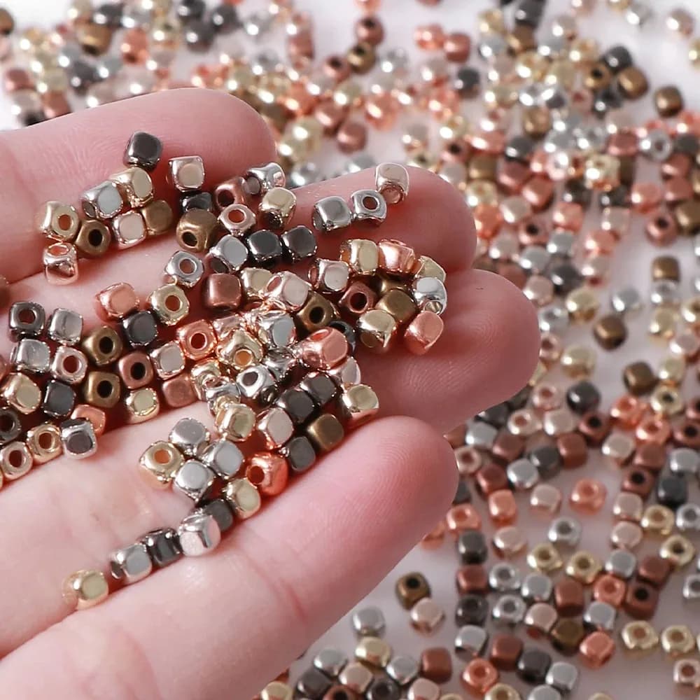 800pcs CCB Square with Rounded Corners Beads 3mm Mixed Color for DIY Jewelry Making Accessories