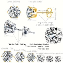 Safe & Painless Gun Set with Stylish Gold/Silver CZ Stud Earrings Professional Ear Piercing Kit Durable Tools for Self-Piercing