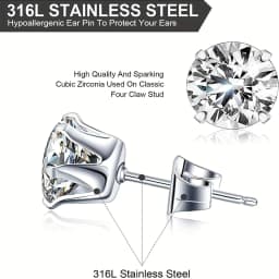 Safe & Painless Gun Set with Stylish Gold/Silver CZ Stud Earrings Professional Ear Piercing Kit Durable Tools for Self-Piercing