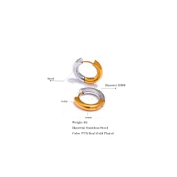 Yhpup Chic Stainless Steel Geometric Round Hoop Earrings Women Gold Silver Color Charm Trendy Fashion Temperament Jewelry