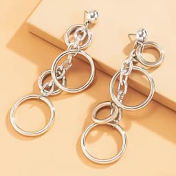 Punk Long Big Circle Link Chain Earrings for Women Hiphop Statement Large Drop Earrings Fashion 2021 Earring Jewelry Gift